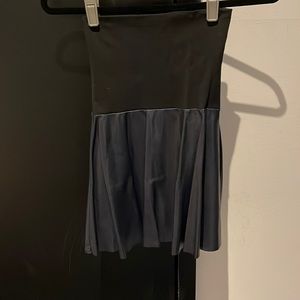Flirty Navy and Black Faux Leather Mini Skirt